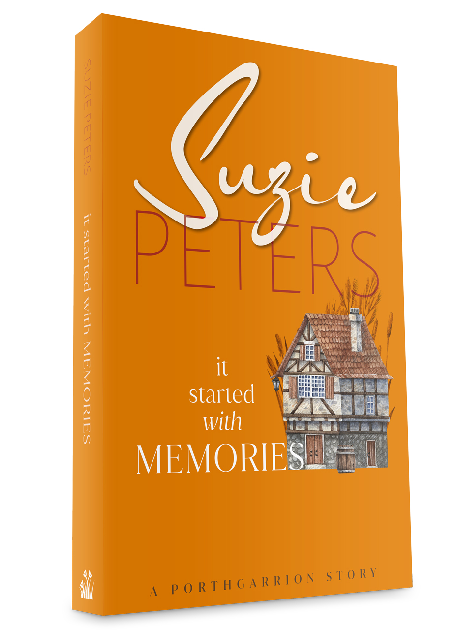 Porthgarrion Series: It Started with Memories by Suzie Peters 3-D cover image graphic.