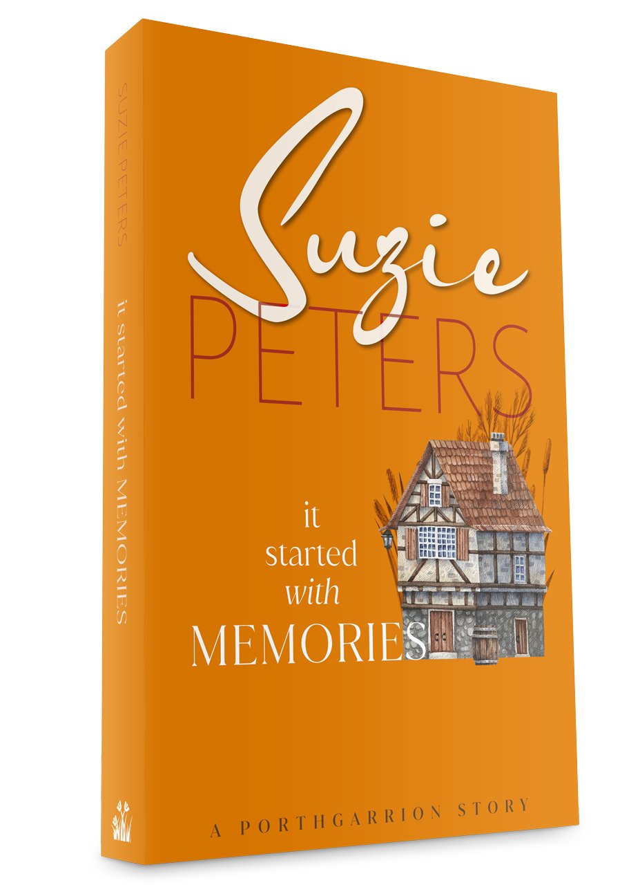 Porthgarrion Series: It Started with Memories by Suzie Peters 3-D cover image graphic.